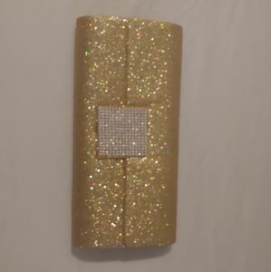 Gold Glitter Rhinestone Evening Purse